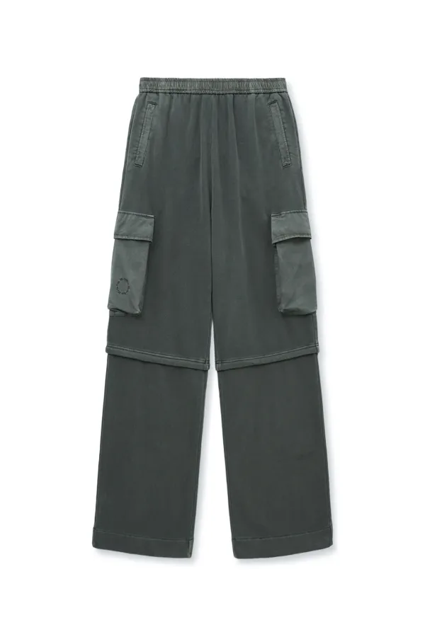 PIGMENT DYED CARGO PANTS FOR MEN IN CHARCOAL