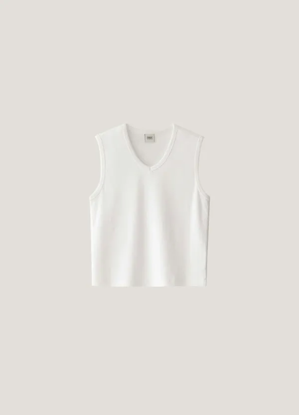 Double V-neck Sleeveless - White (5월 말 순차배송)