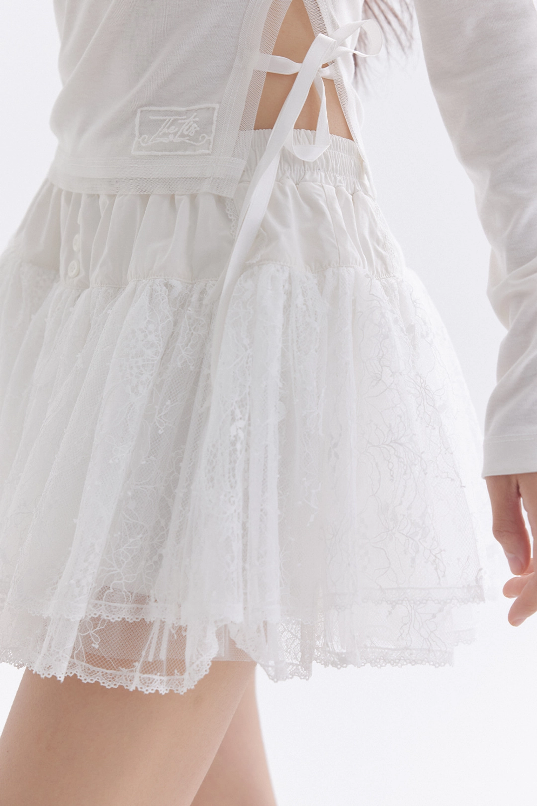 더티스 Button Lace Breeze Skirt (Ivory) 상품 이미지 3