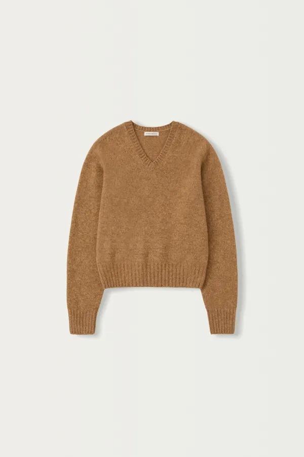 6TH / Miro v-neck pullover (Camel orange)