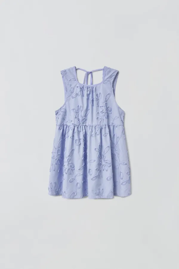 1ST / STRIPE TEXTURE DRESS_BLUE