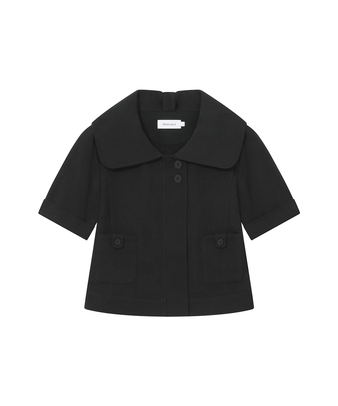 미세키서울 Rolled button short sleeve jacket BLACK 상품 이미지 1