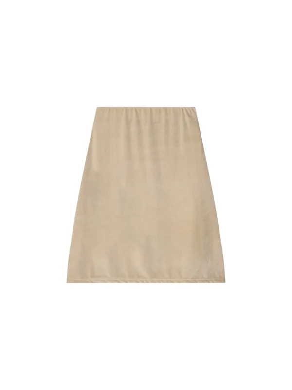 Velvet Midi Skirt - Nude