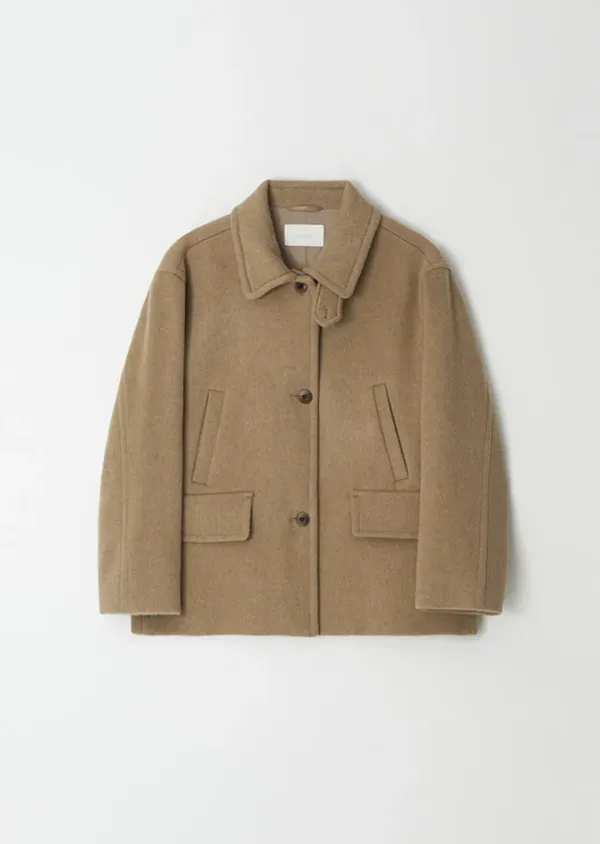 [10%] standard wool half coat-camel