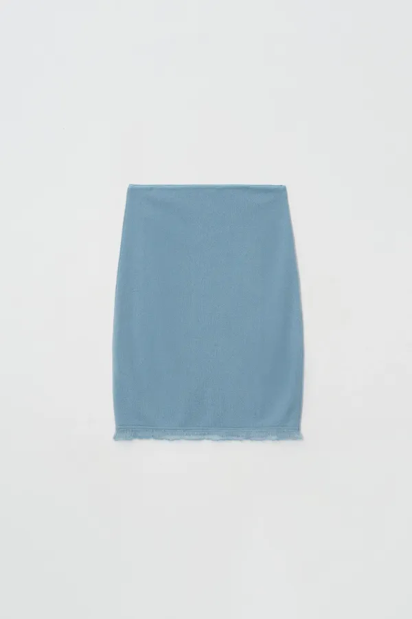Cashmere Frill Skirt (sky blue)