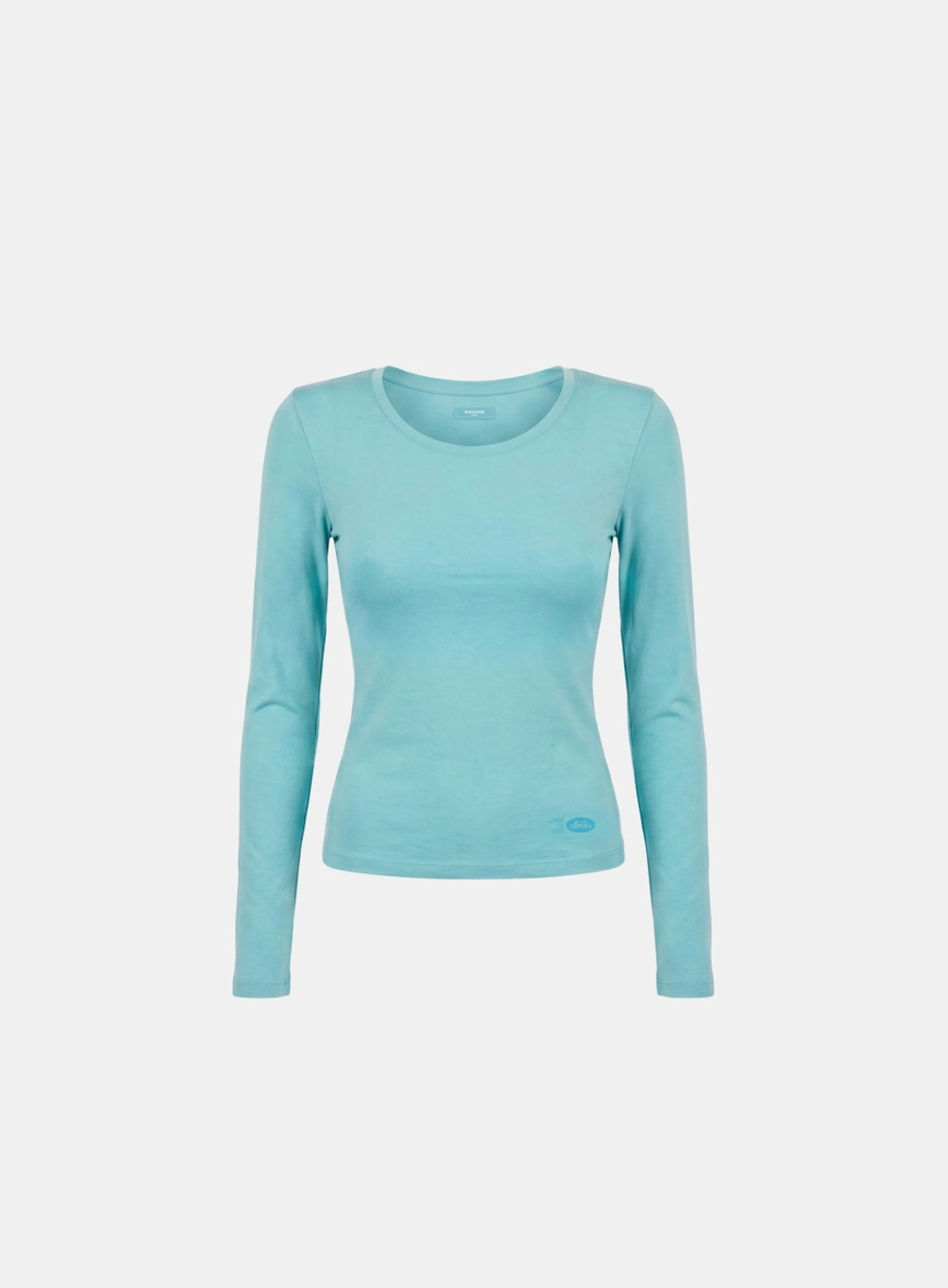 배드블러드 [w-tee26-196] Everyday Scoop Neck Long Sleeve T-Shirt - Mint 상품 이미지 1