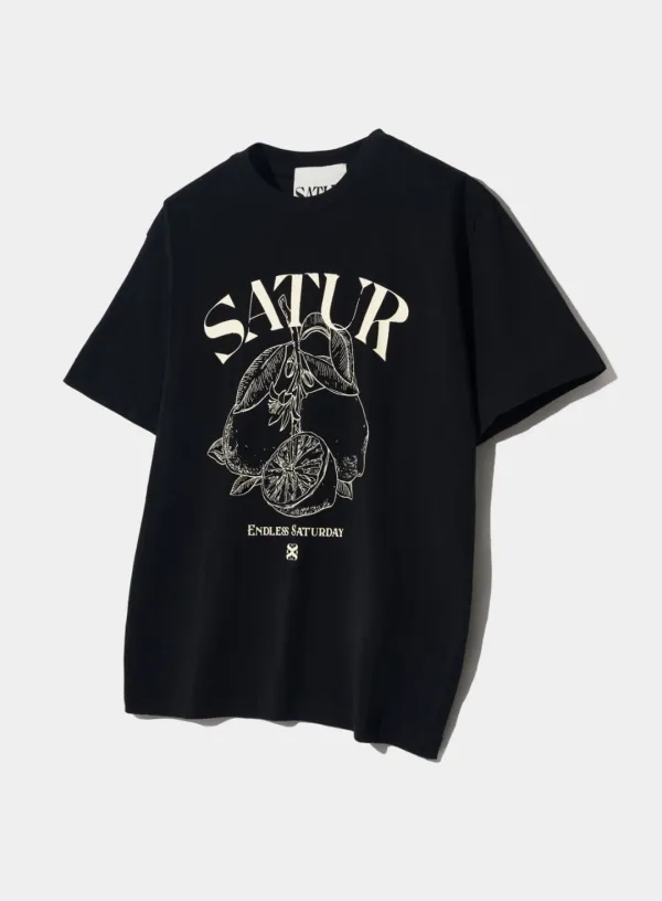 Capri Citron Drawing Summer Graphic T-Shirt - Classic Black
