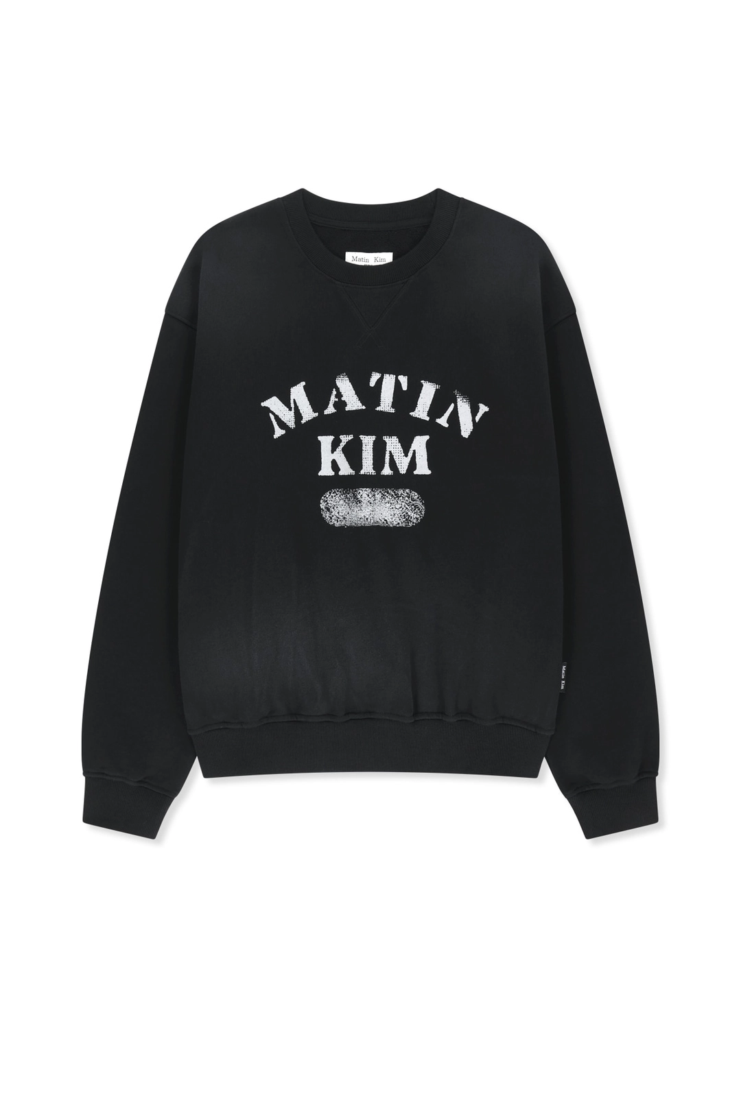 마뗑킴 VINTAGE SPRAY LOGO SWEATSHIRT IN BLACK 상품 이미지 1