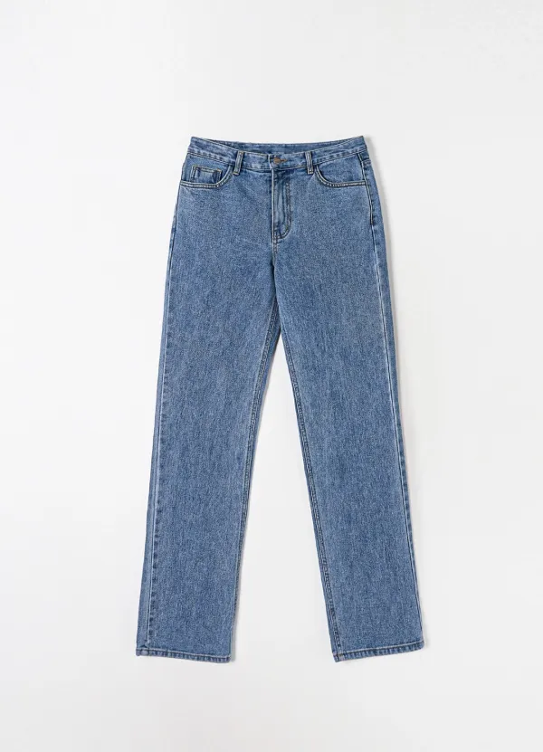 Low Straight Denim(Medium Blue)