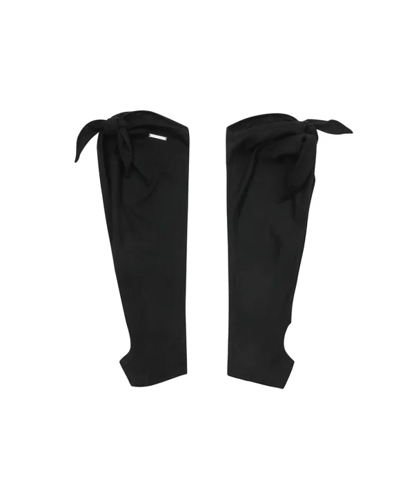 [레이 PICK] Cawl tie knee socks BLACK