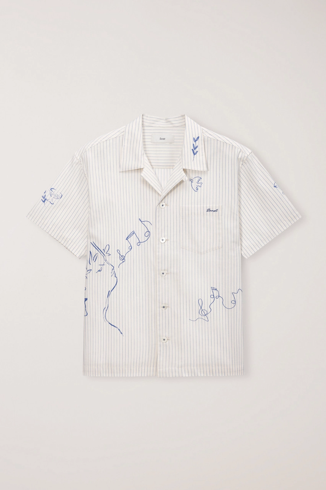 던스트 UNISEX HAND-DRAWING OPEN COLLARED SHIRT CAPRI OCEAN_UDSH6B121B1 상품 이미지 1