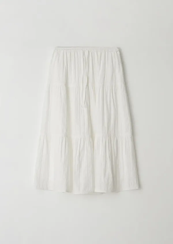 cancan shirring long skirt-ivory