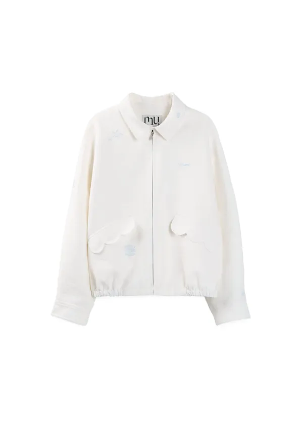 Mused Hand EMB Blouson - White