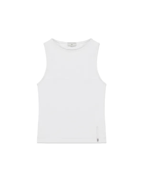 [2차] Basic Boat Neck Tank Top White