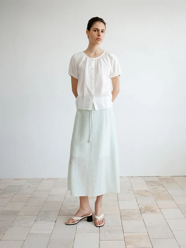 TIR DITSY FLORAL SEMI A-LINE SKIRT_MINT