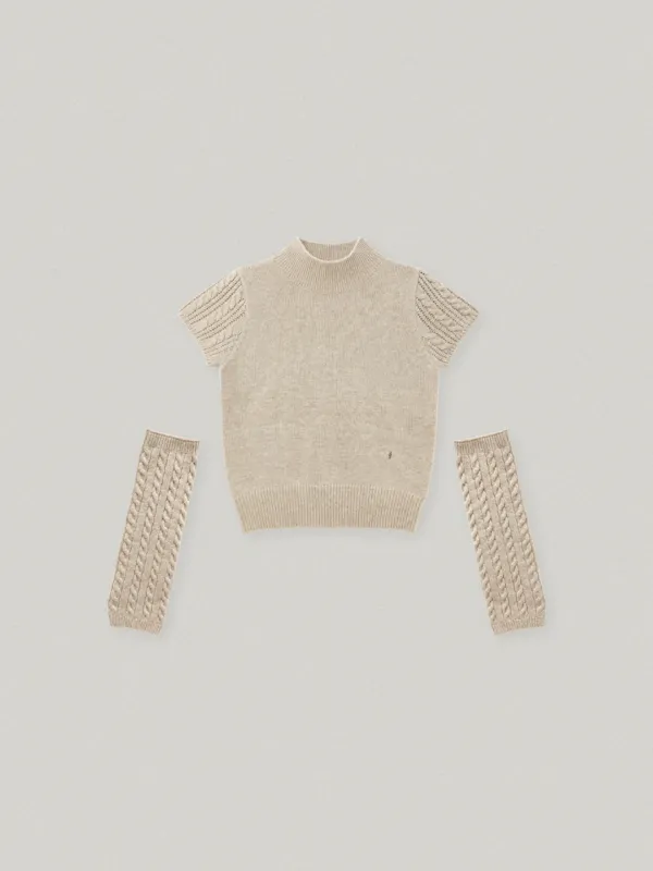 URBAN HALF NECK HAND WARMER KNIT (OATMEAL) | 폴뉴아