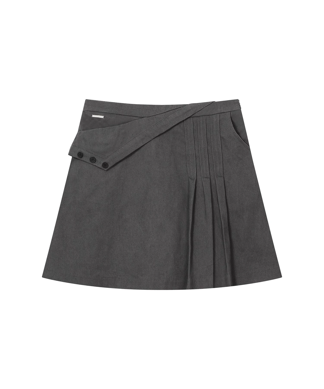 미세키서울 [10월 19일 발매] Folding tuck detail skirt CHARCOAL 상품 이미지 2