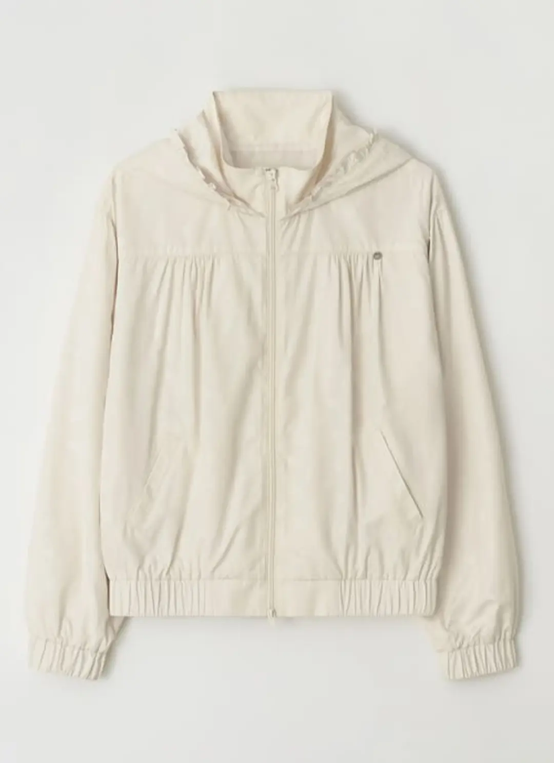 론론 DOT PENDANT FRILL HOODIE WIND JUMPER IVORY 상품 이미지 3