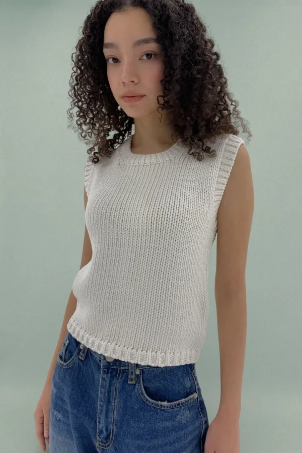 Maren knit top / White