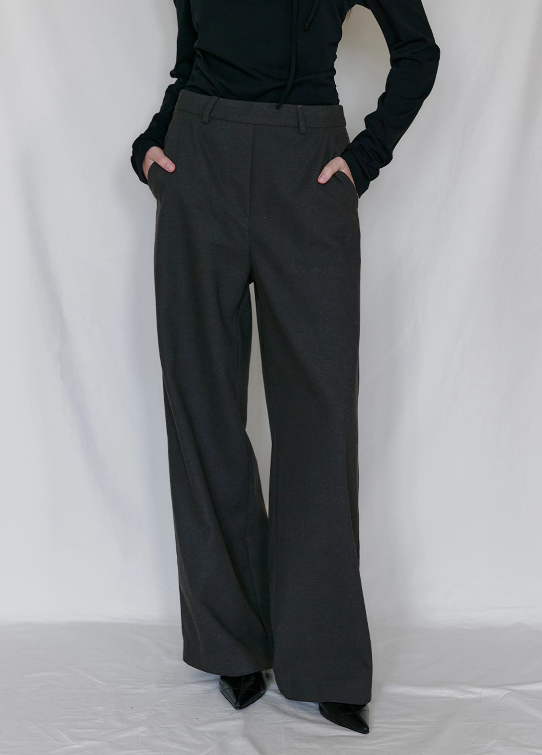 미케네 [25-36]  Orelidin Classic Straight Fit Slacks  오렐리딘 클래식 스트레이트 핏 슬랙스 (가을-겨울-데일리룩-하객룩-격식룩-출근룩-오피스룩-클래식-롱슬랙스-일자핏-시즌리스-세미와이드-롱팬츠-자체제작) 상품 이미지 3