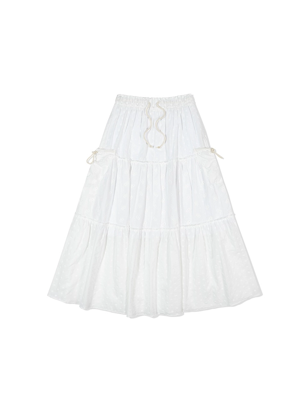 프리터 Eyelet Ruffle Maxi Skirt White_F251SK05 상품 이미지 2