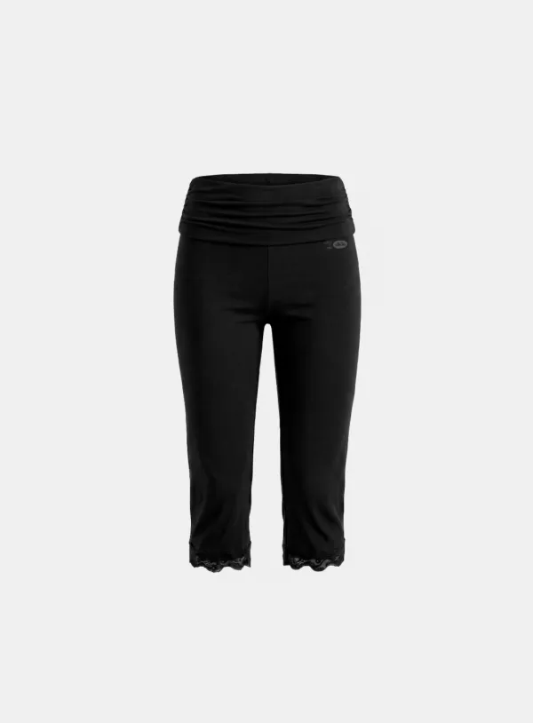[8/7 발송] [w-srt26-037] Everyday Lace Capri Pants - Black