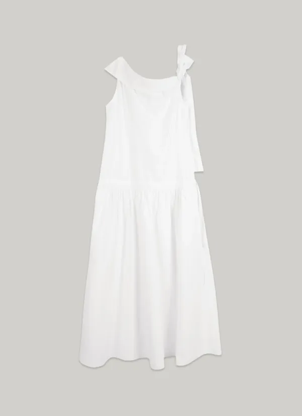 comos 1492 ribbon tied off-shoulder dress (white)