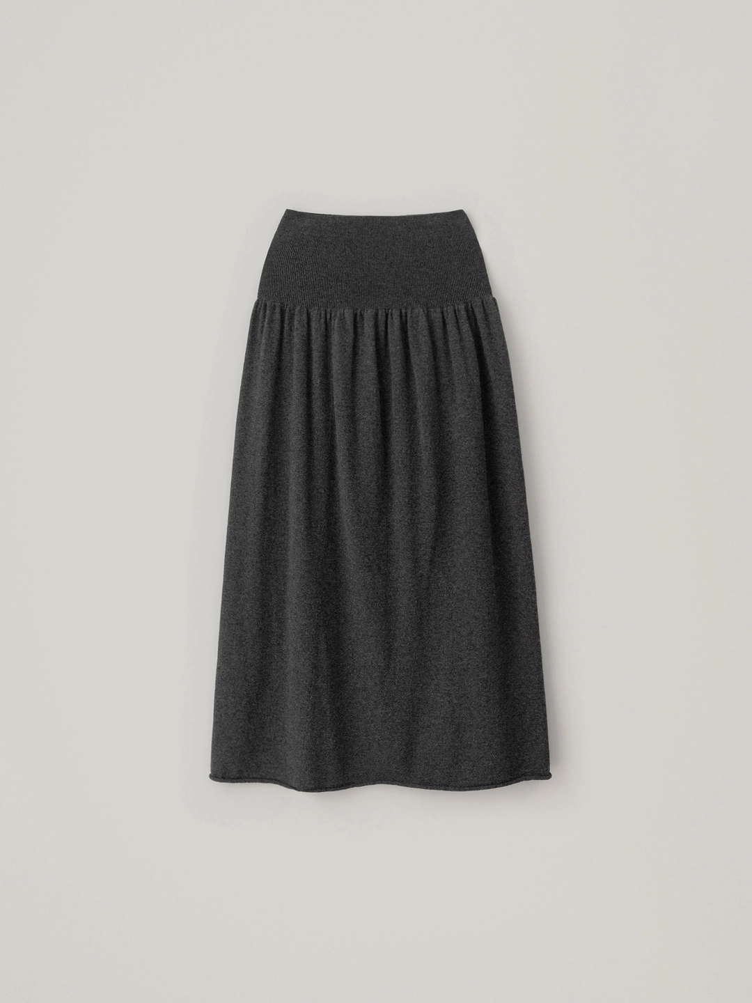 체서울 [10.8 예약 배송] [Cashmere] Bern Shirred Long Knit Skirt - Charcoal 상품 이미지 1