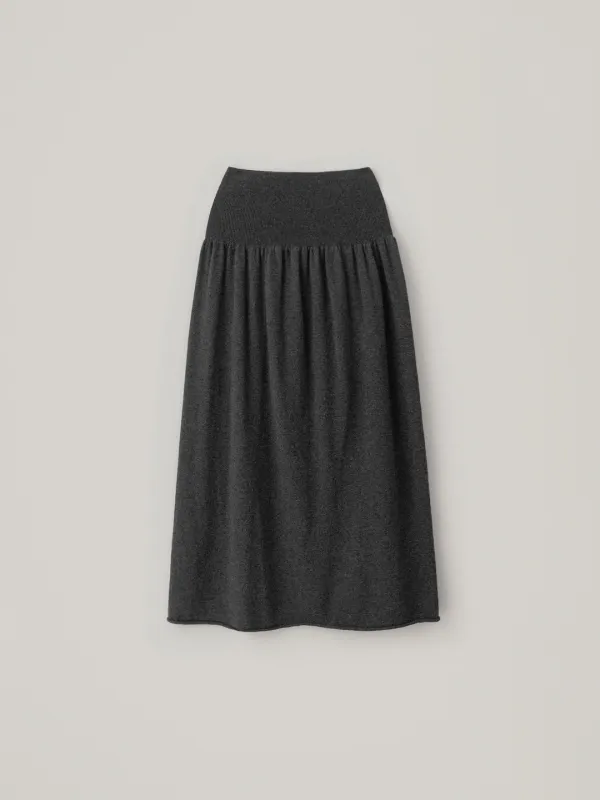 [10.8 예약 배송] [Cashmere] Bern Shirred Long Knit Skirt - Charcoal