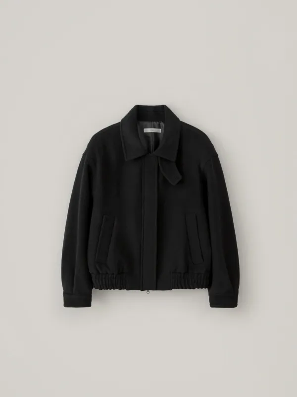 Collar Wool Blouson - Black