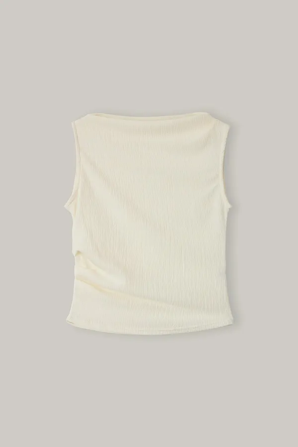 Fluid Wrinkle Blouse (Ivory)