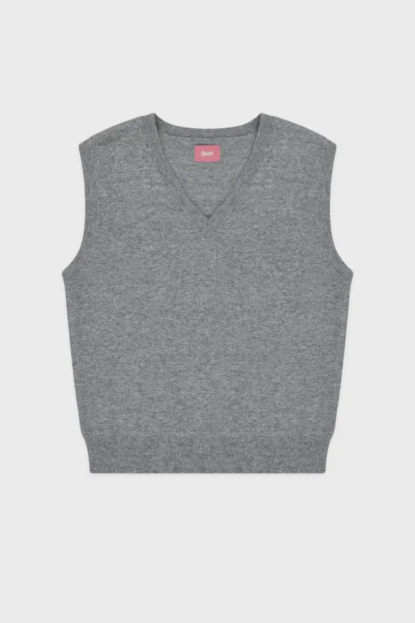 Sinoon Plain Knit Vest (Grey)