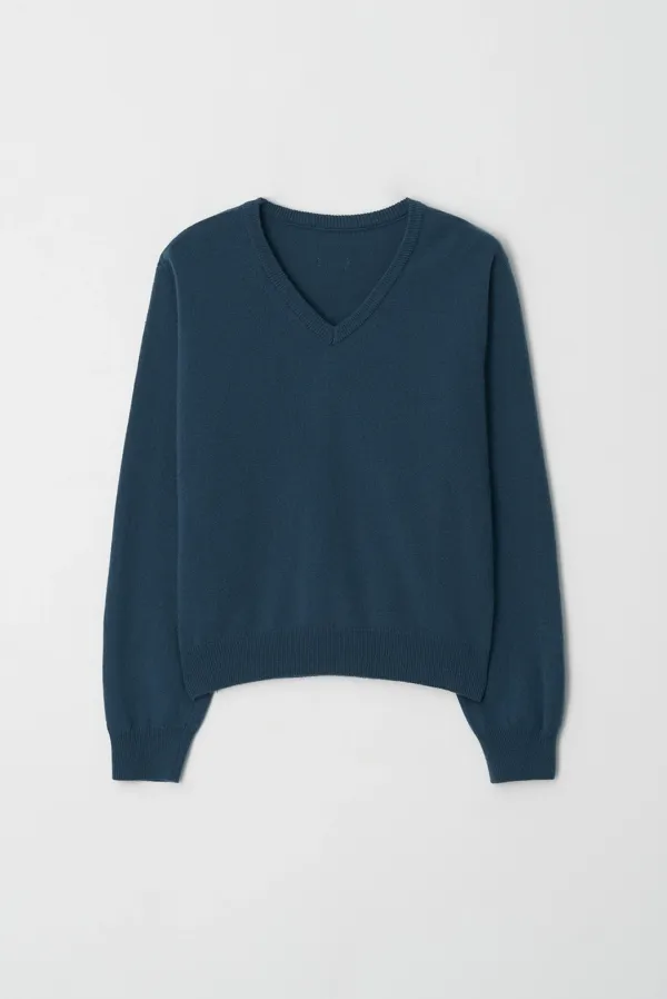renee v-neck knit - blue green