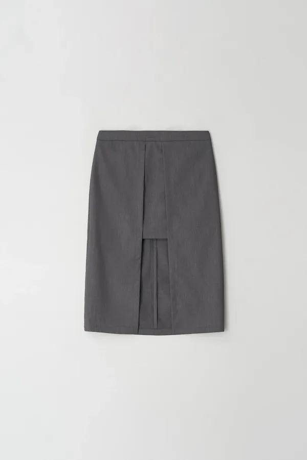 unbal wrap skirt - grey