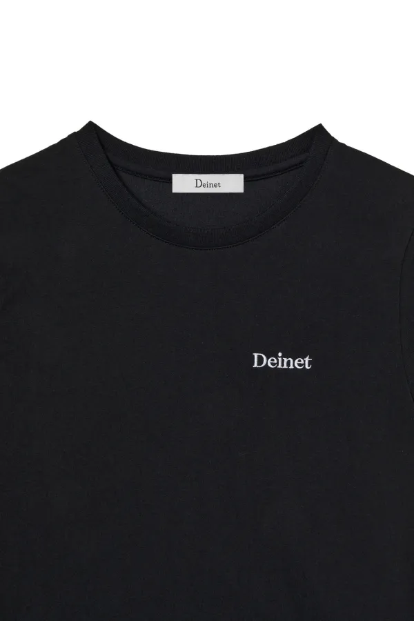 LOGO EMBROIDERY SLIMSIZED T-SHIRT IN BLACK