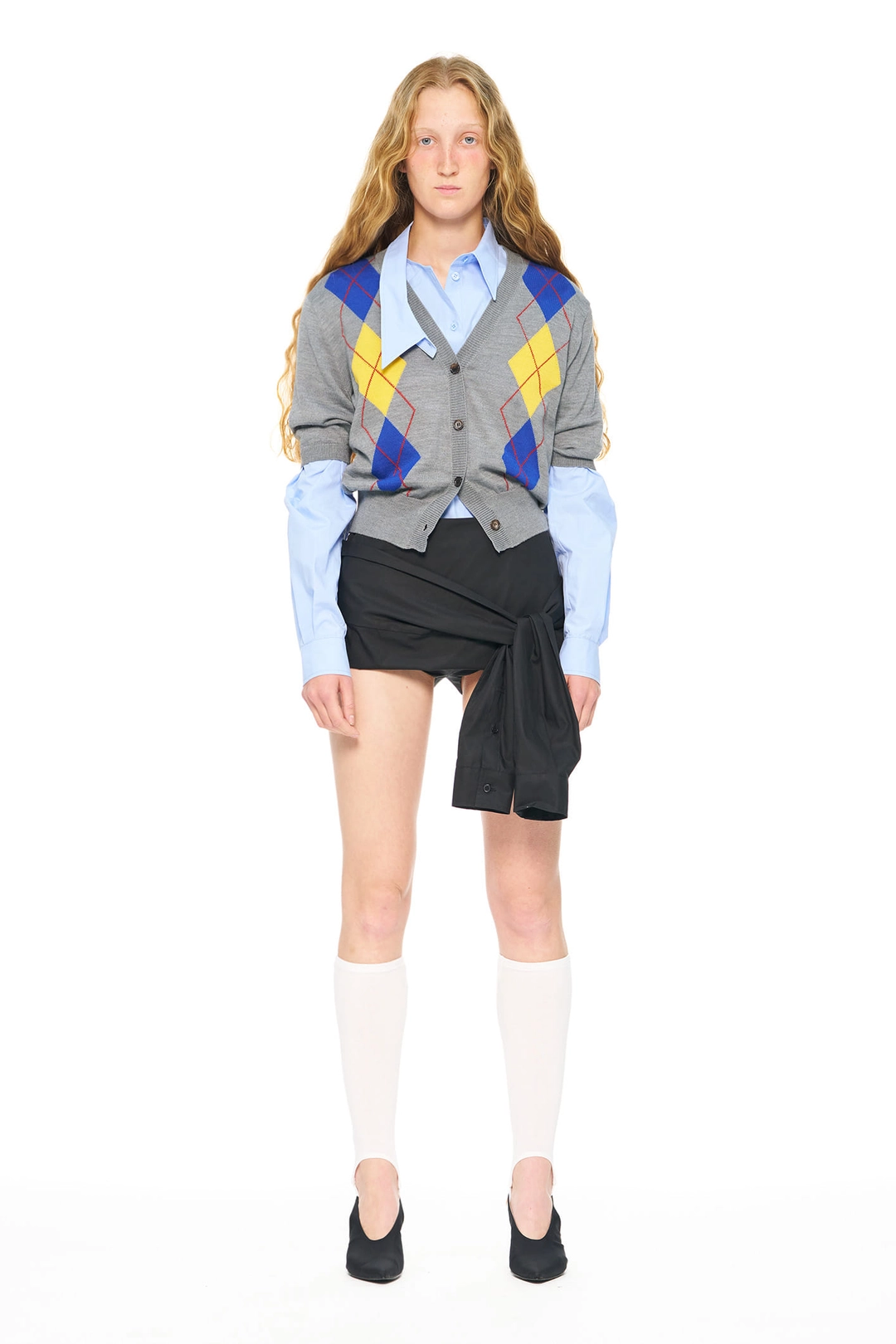 푸쉬버튼 PS26 BLUE ASYMMETRIC COLLAR SHIRT 상품 이미지 2