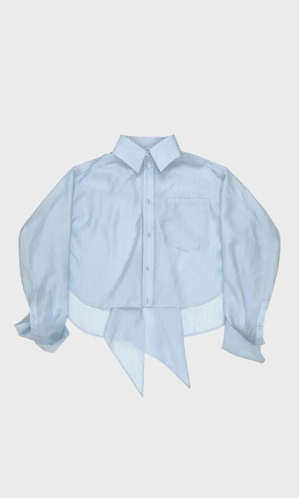 [Best] Ruffle Crop Shirts_Sky (1차 리오더)