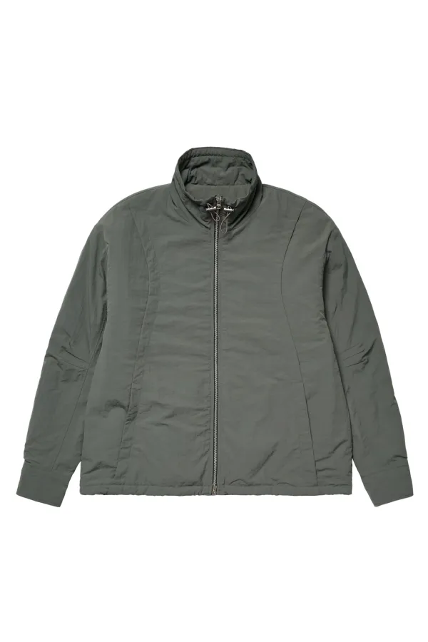 DEINET CHECK CONTRAST BOMBER JACKET IN CHARCOAL