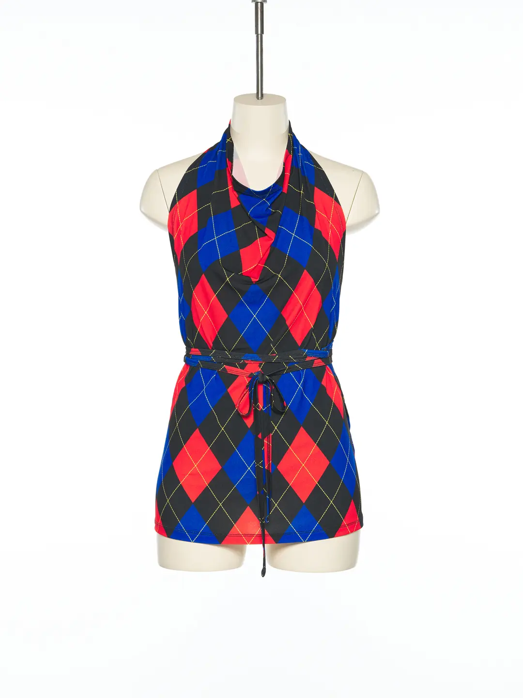 푸쉬버튼 PS25 BLACK ARGYLE HALTER NECK TOP 상품 이미지 1