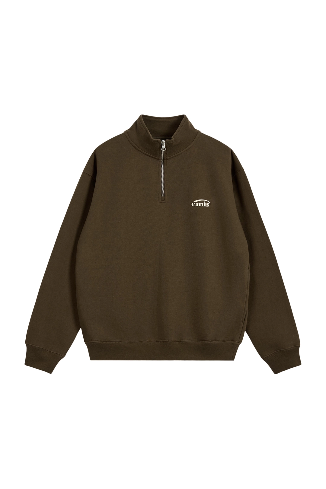 이미스 HALF ZIP-UP LOGO SWEAT SHIRT-BROWN 상품 이미지 1