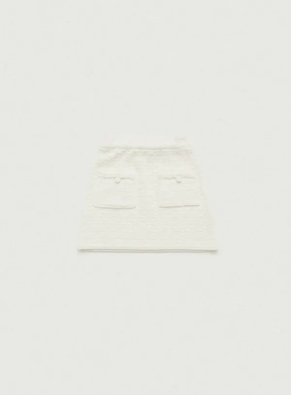[Last Offer] Vanessa Boucle Mini Skirt_Ivory