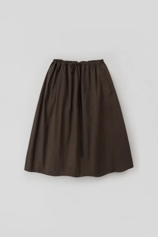 [6/8 예약배송] Drawstring Cotton Skirt_Brown