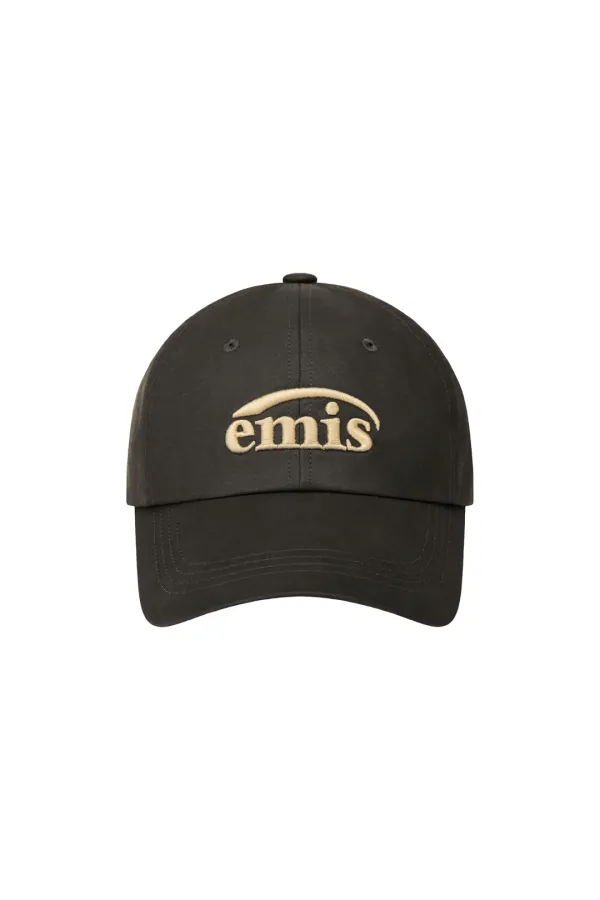 WASHED FAUX LEATHER BALL CAP-BLACK