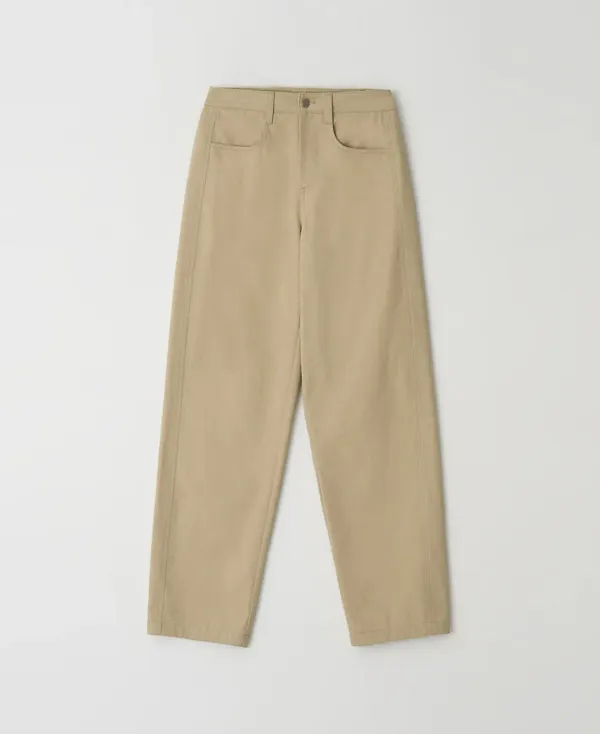 Pigment washing panel pants_BEIGE