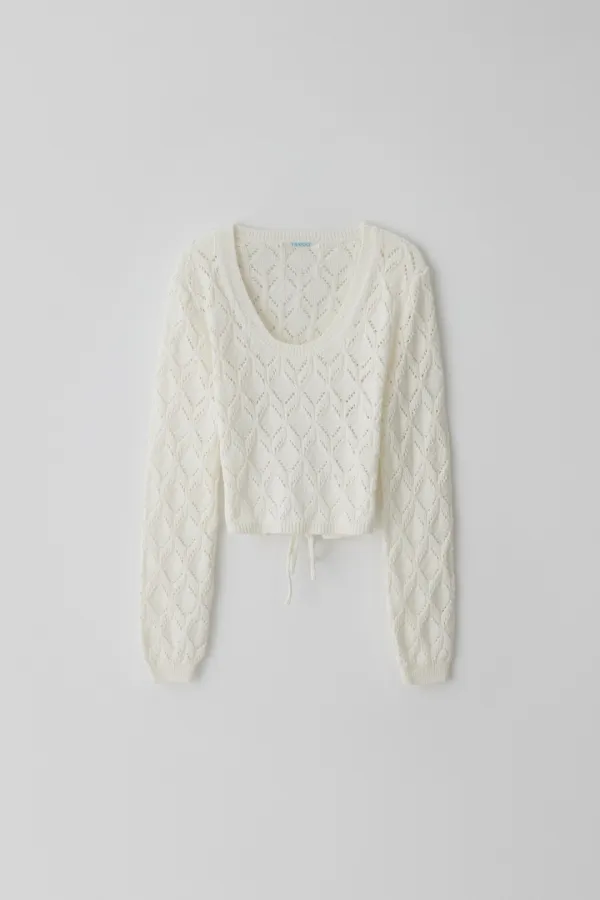 T/T Sunshade back tie lace knit (ivory)