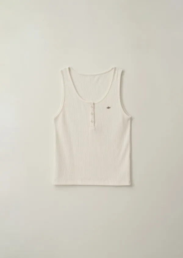 [여울 PICK] HENLY-NECK RIBBED SLEEVELESS (sand ivory)