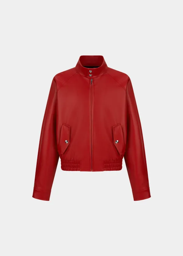 HARRINGTON ENGLISH FAUX LEATHER BLOUSON - RED