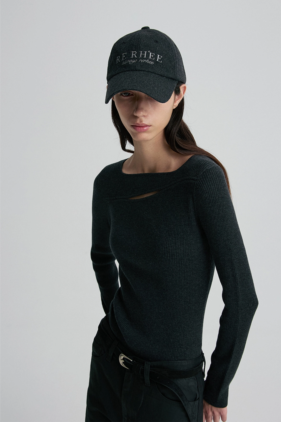 리이 WOOL BALL CAP MELANGE GRAY 상품 이미지 2