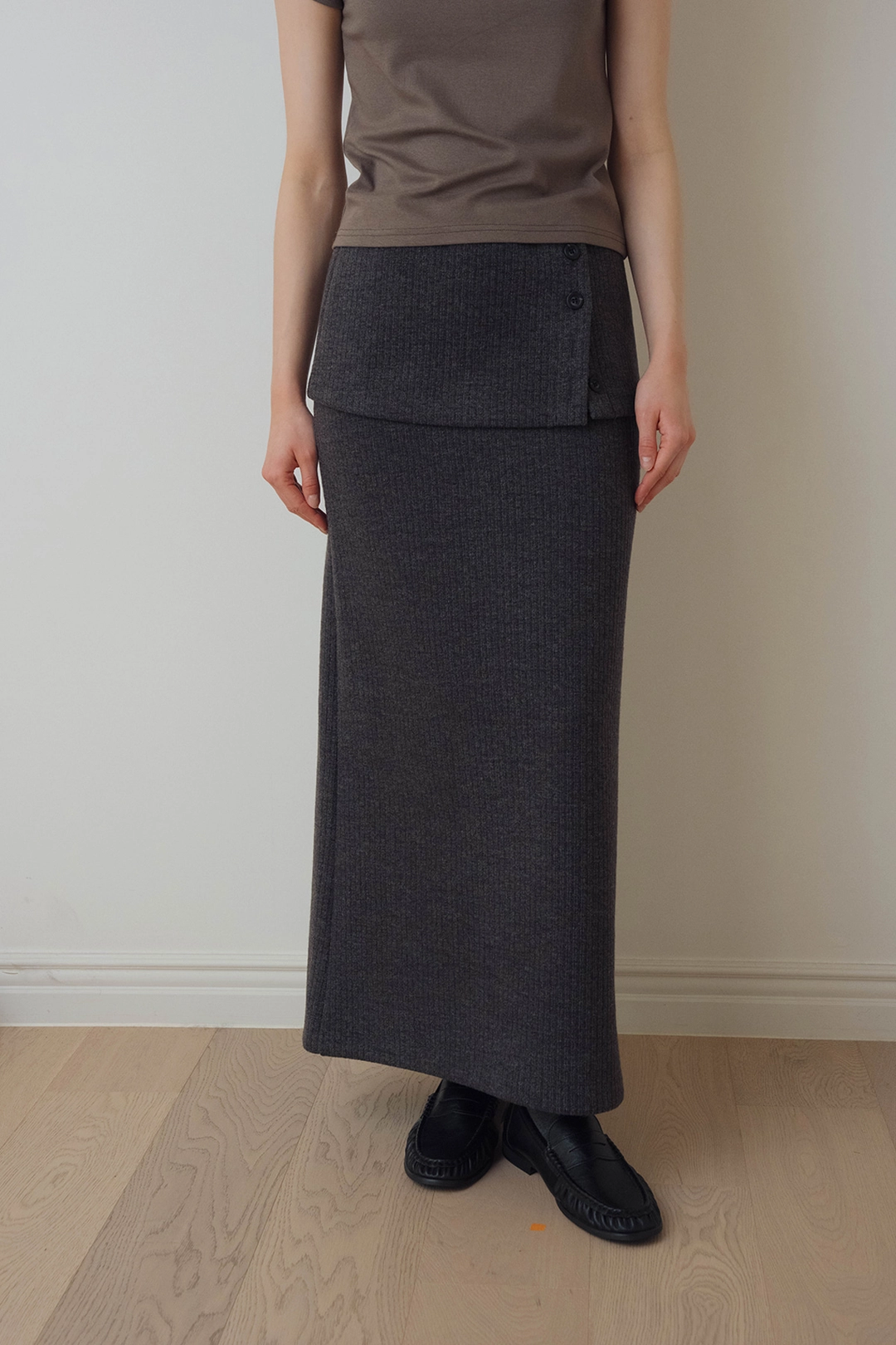 샤드라마 ROHA LAYERED SKIRT [COAL GRAY] 상품 이미지 2