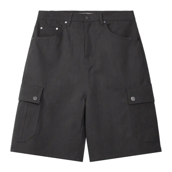 LOGO COTTON CARGO SHORTS - CHARCOAL